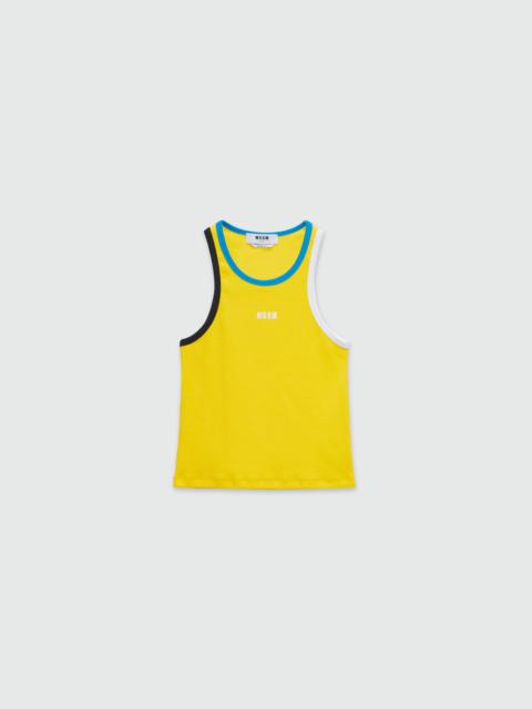 Jersey tank top with multicolored profiles