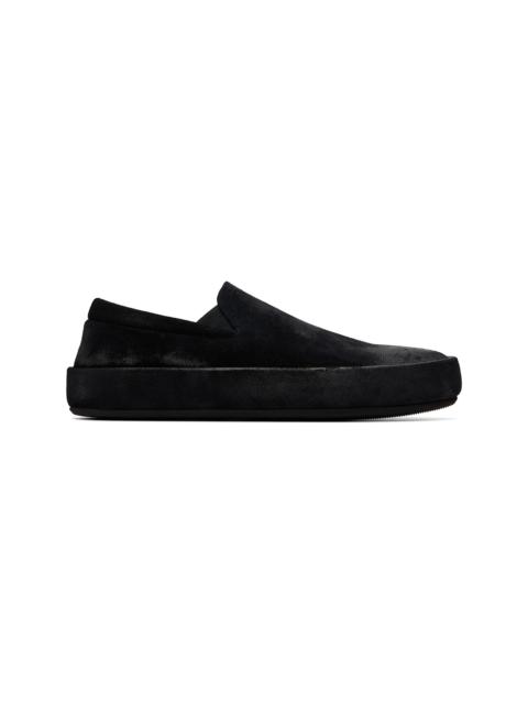 Marsèll Black Cassapelle Leather Slip On Sneakers