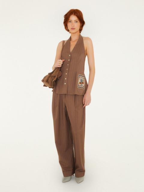 FARM RIO Yarn Dyed Wide Leg Pants