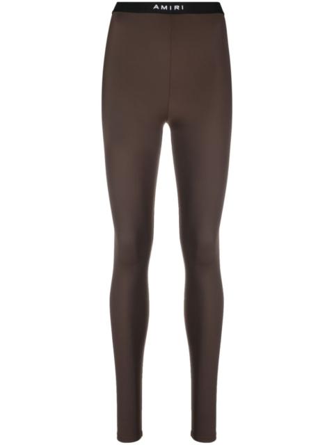 AMIRI Stretch cotton-blend velour flared leggings