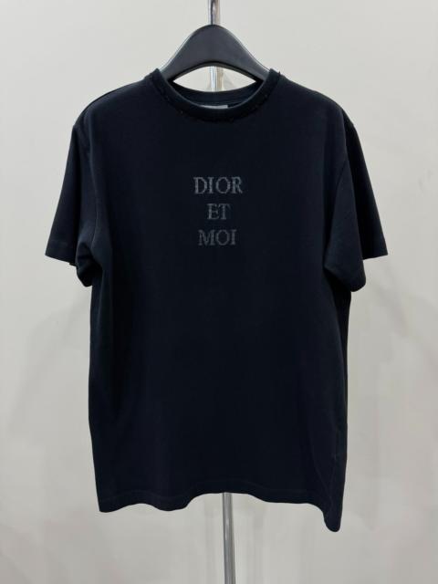 Dior Dior Runway Embroidered Sequin Slogan Short Sleeve Top