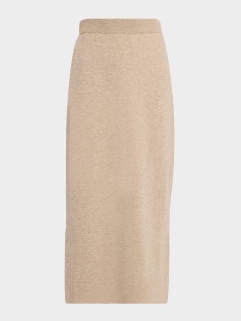 Brunello Cucinelli Cashmere Double Knit Maxi Pull-On Skirt