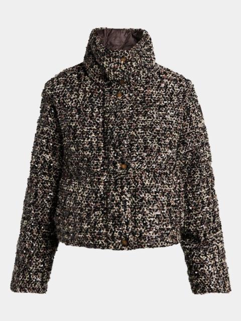 Moncler Poetique Sequined Jacket with Detachable Sleeves