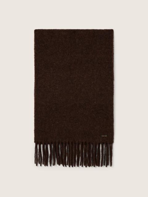 Golden Goose Scarf in dark brown alpaca wool with fringe