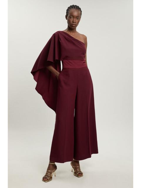KAREN MILLEN Satin Back Crepe Tailored Jumpsuit