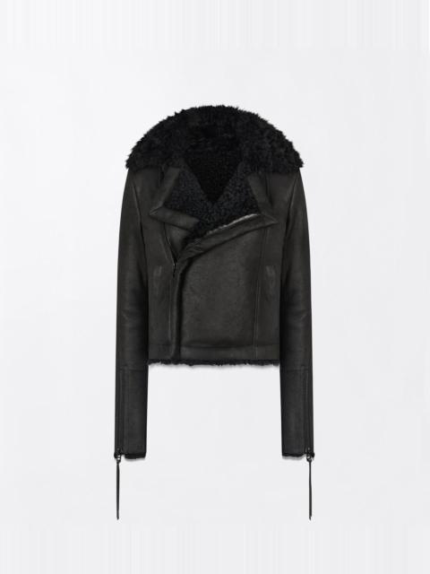 TOM FORD WAVY LAMB SHEARLING AND NAPPA BIKER JACKET