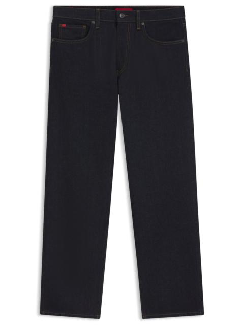 HUGO REGULAR-FIT JEANS IN FADED DARK-BLUE DENIM