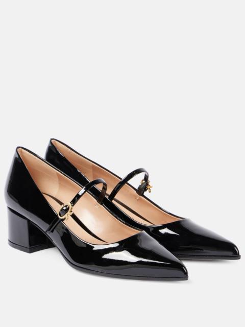 Ribbon patent leather Mary Jane pumps