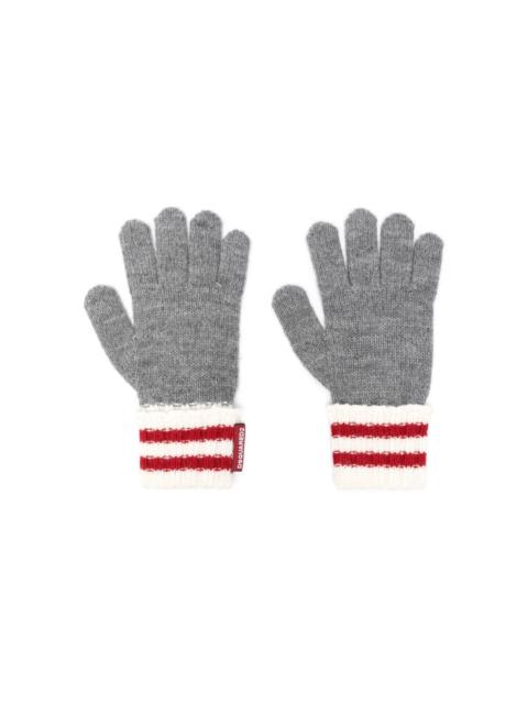 DSQUARED2 full-finger striped gloves