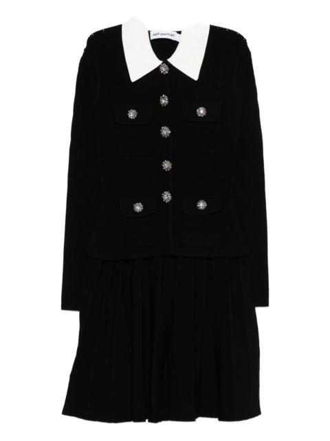self-portrait Self-portrait Embellished Collared Mini Dress