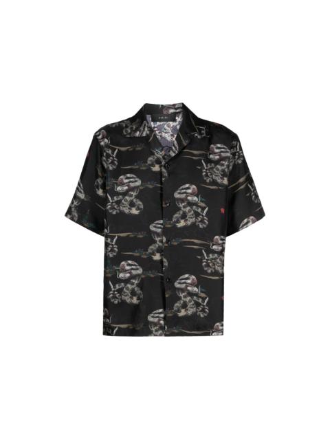 AMIRI AMIRI Snake Silk Shirt Black