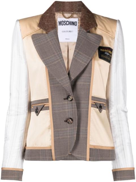 Moschino patchwork single-breasted blazer