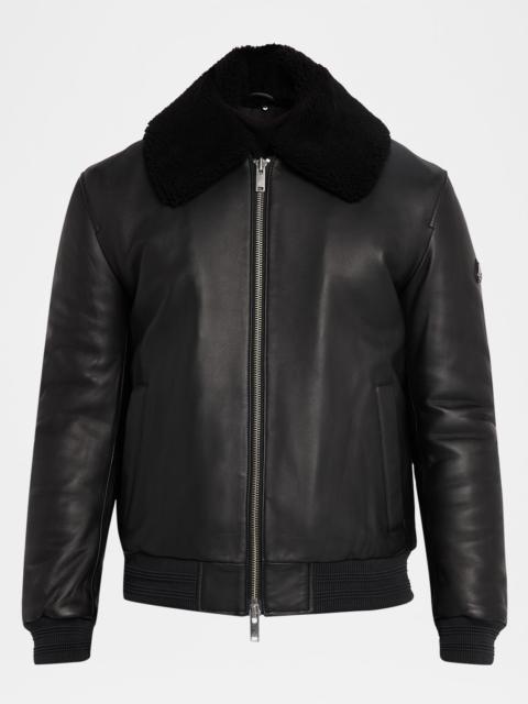 MOOSE KNUCKLES Men's Toba Bomber Jacket with Shearling Collar