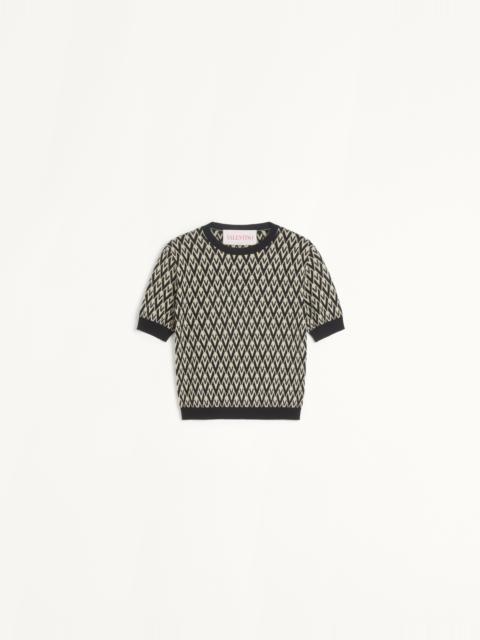 Valentino TOUTE LA V JACQUARD WOOL SWEATER