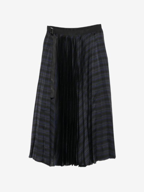 sacai pleated striped midi skirt