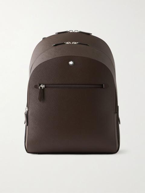 Montblanc Logo-Appliquéd Textured-Leather Backpack Brown