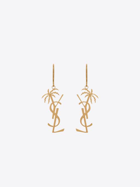 SAINT LAURENT monogram palm earrings in metal