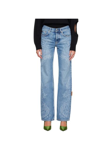 Off-White Blue Paisley Susy Jeans