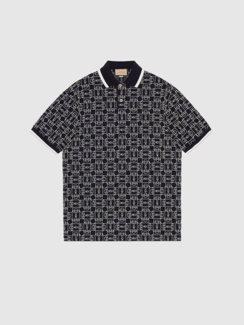 GUCCI Cotton piquet polo with Horsebit