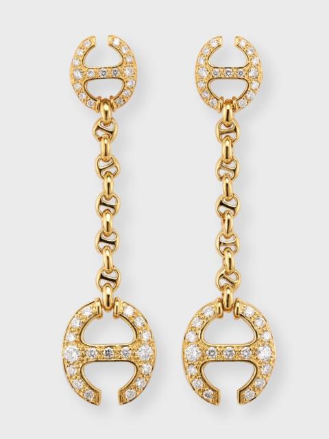 HOORSENBUHS® 18K Yellow Gold Micro Link Chain Earrings with Diamonds