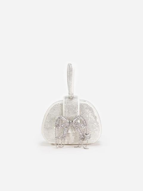 self-portrait Cream Rhinestone Top Handle Micro Bag