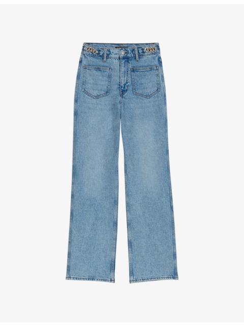 maje Straight-Leg Faded-Wash Denim Jeans