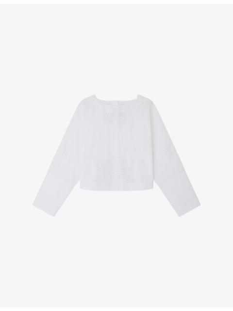 soeur Hansel Broderie-Anglaise Cotton-Poplin Blouse