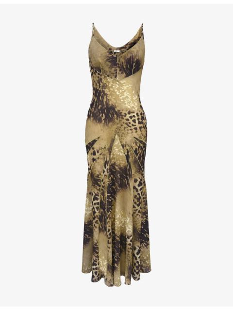 House of CB Sacha Georgette Panelled Woven Maxi Dress
