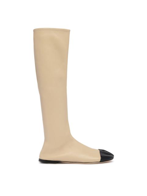 CHRISTEN Beige Leather Tabi Boots