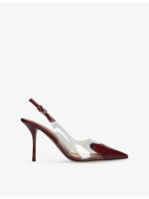 Alaïa Coeur 90 Heart-Shaped Patent-Leather Heeled Slingbacks