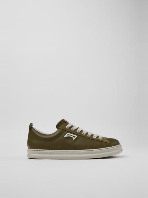 CAMPER Runner Green Leather and Nubuck Sneakers for Men.