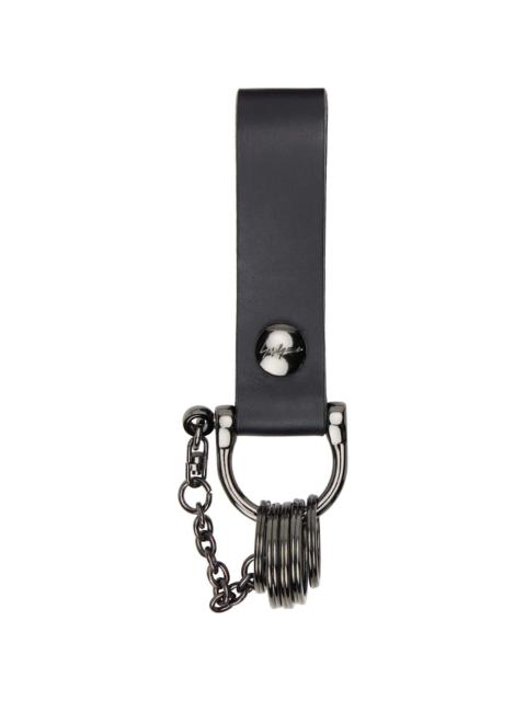 Yohji Yamamoto Black Leather Keychain