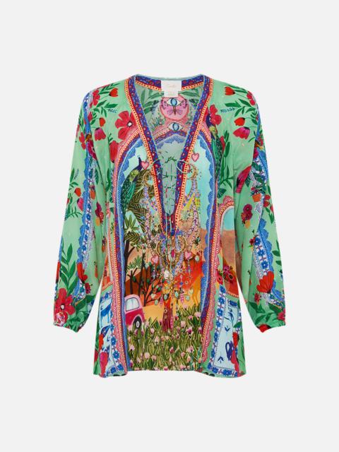 CAMILLA LACE UP BLOUSE