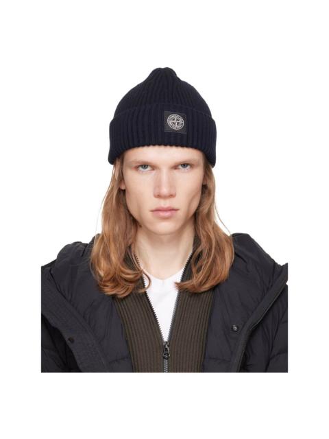 Stone Island Black N100002 Rib Wool Beanie
