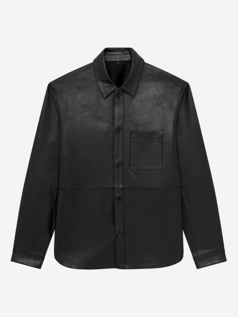 The Kooples BLACK LEATHER SHIRT