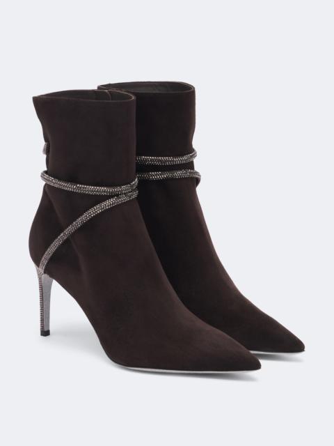 RENE CAOVILLA Cleo embellished suede ankle boots