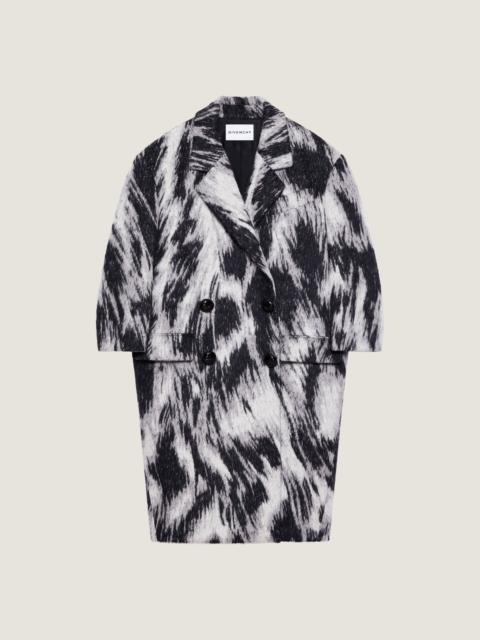 Givenchy COAT IN WOOL JACQUARD WITH ANIMAL PRINT