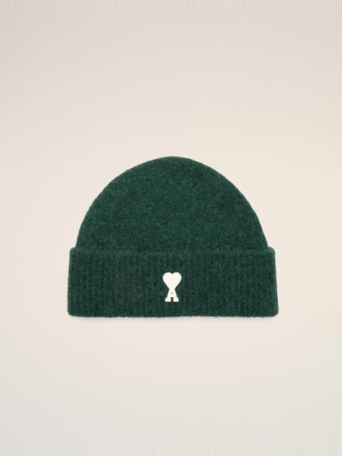 AMI Paris GREEN ALPACA BEANIE WITH AMI DE COEUR