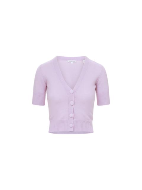 VERONICA BEARD SOLENE SHORT-SLEEVE CASHMERE CARDIGAN