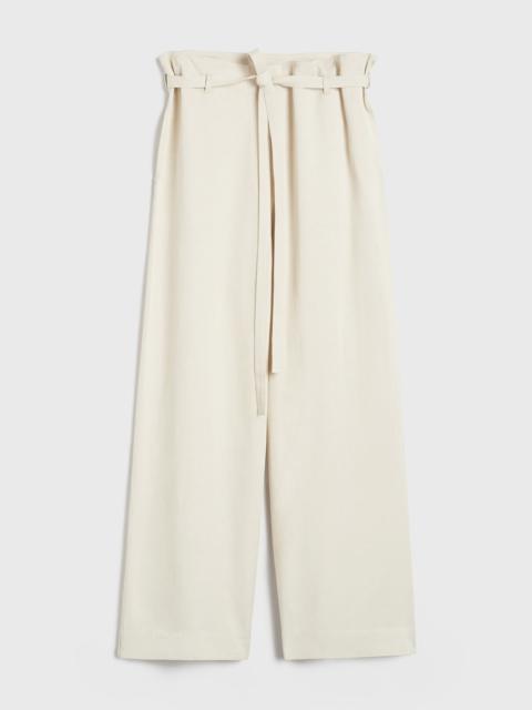 Fluid tie-waist trousers pearl