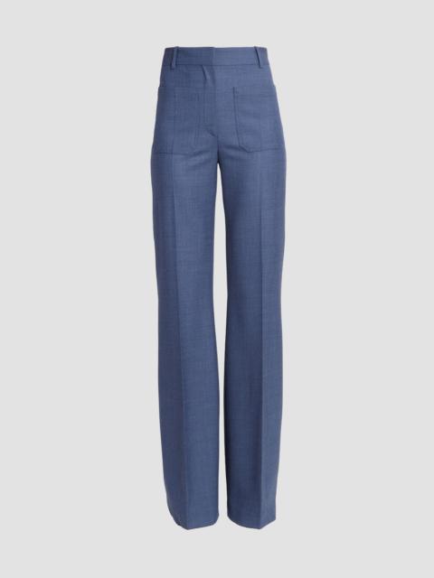 Victoria Beckham Women's Alina Wool-Blend Straight-Leg Trousers - Dusk Blue Melange