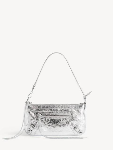 BALENCIAGA Women's Le City Pouch On Strap in Silver
