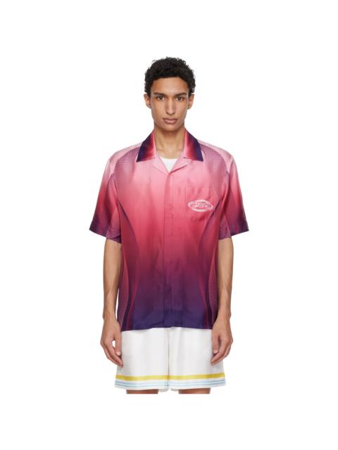 CASABLANCA Pink Gradient Short Sleeve Silk Shirt