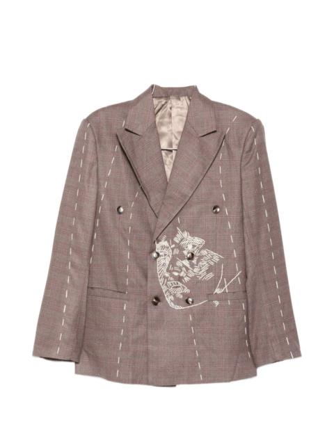 KidSuper embroidered double-breasted blazer