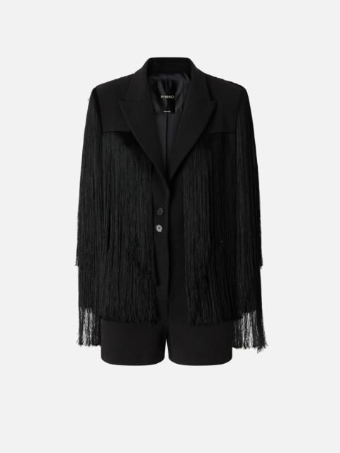 PINKO SHORT JUMPSUIT WITH ALL-OVER FRINGES