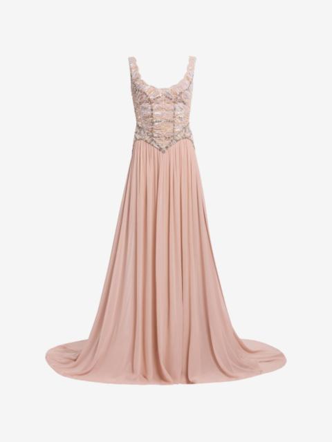 ELIE SAAB embroidered corset maxi dress