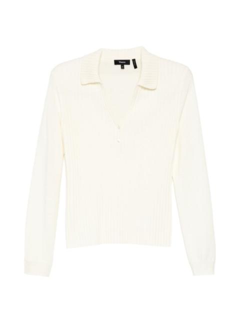 Theory ribbed polo top