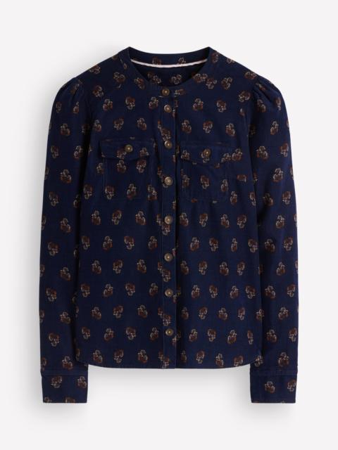 BODEN Thea Cord Shirt-French Navy, Ditsy Carnation