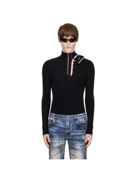 Y/Project Black Double Collar Sweater