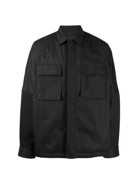 classic-collar concealed-fastening shirt jacket